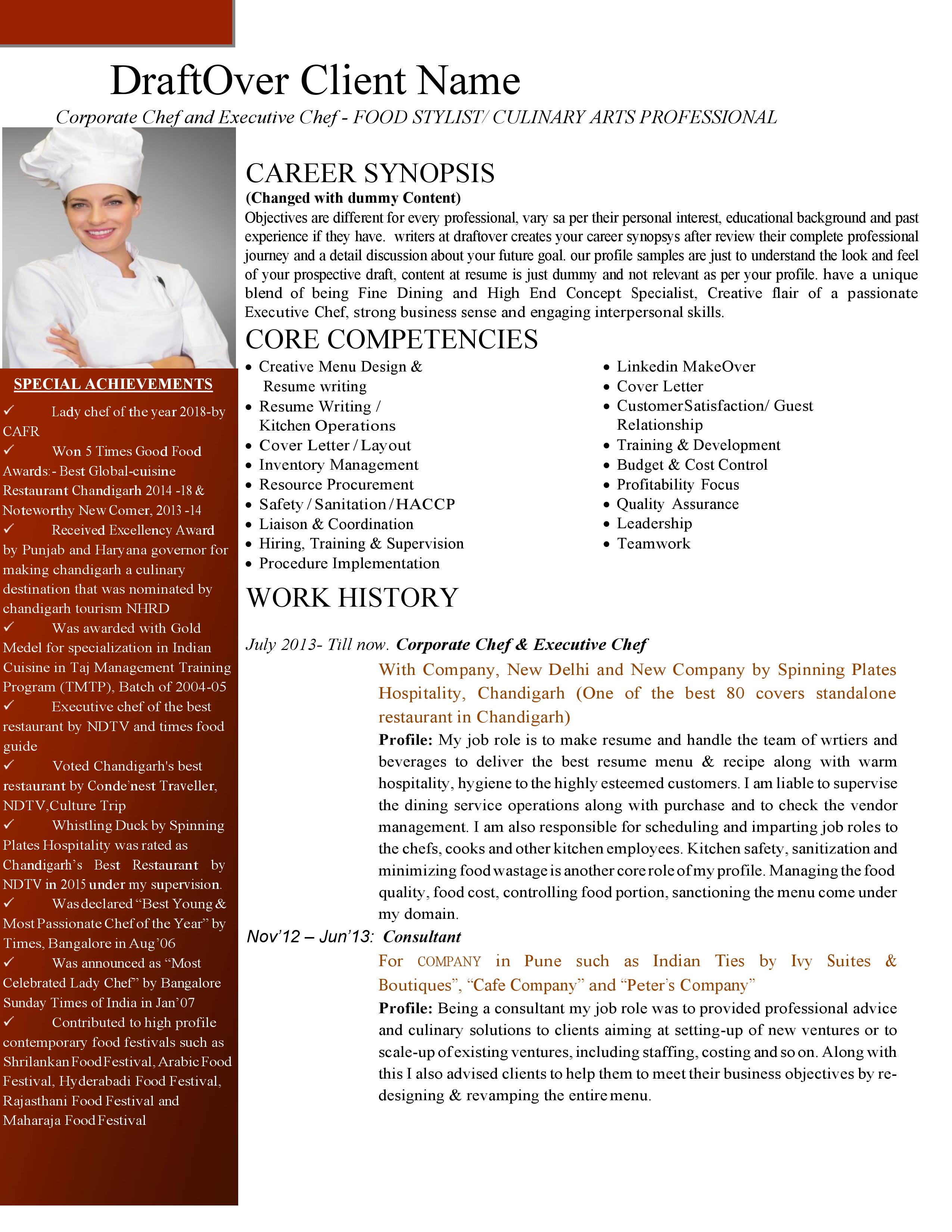 Chef Resume Sample 